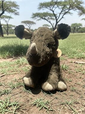 The Petting Zoo CUTE SOFT GRAY RHINO RHINOCEROS 10" Plush STUFFED ANIMAL Toy